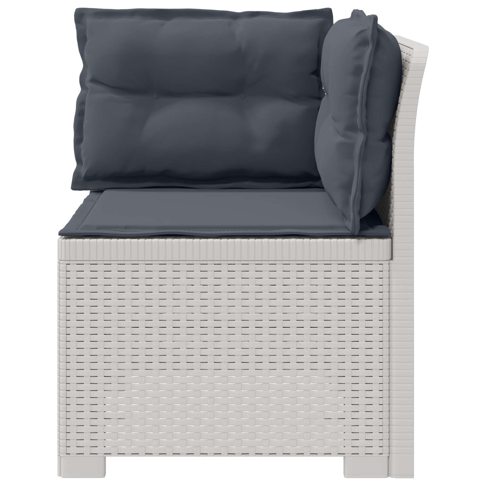 vidaXL Sofa Ogrodowa 1-osobowa z Poduszkami w Wyglądzie Rattanowym PP