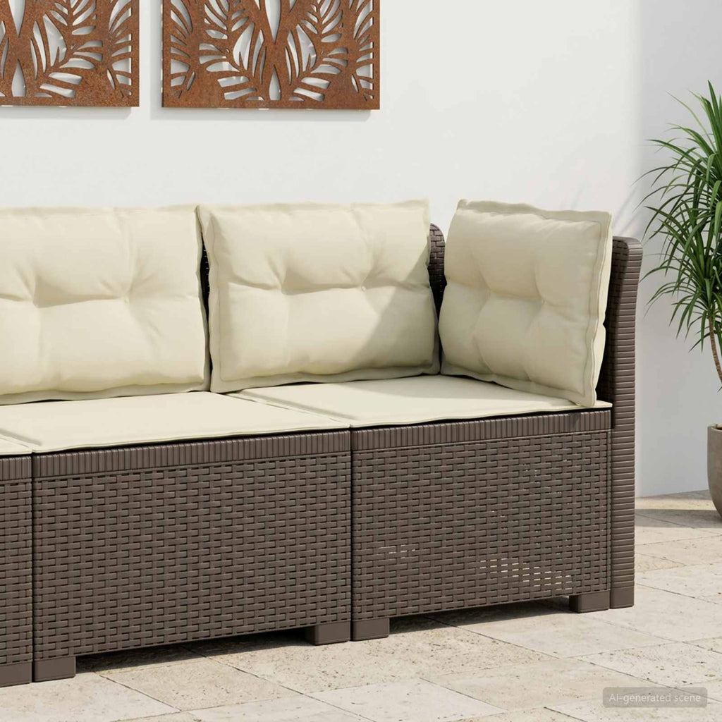 vidaXL Sofa Ogrodowa 1-osobowa z Poduszkami w Wyglądzie Rattanowym PP