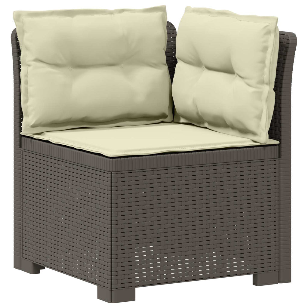 vidaXL Sofa Ogrodowa 1-osobowa z Poduszkami w Wyglądzie Rattanowym PP