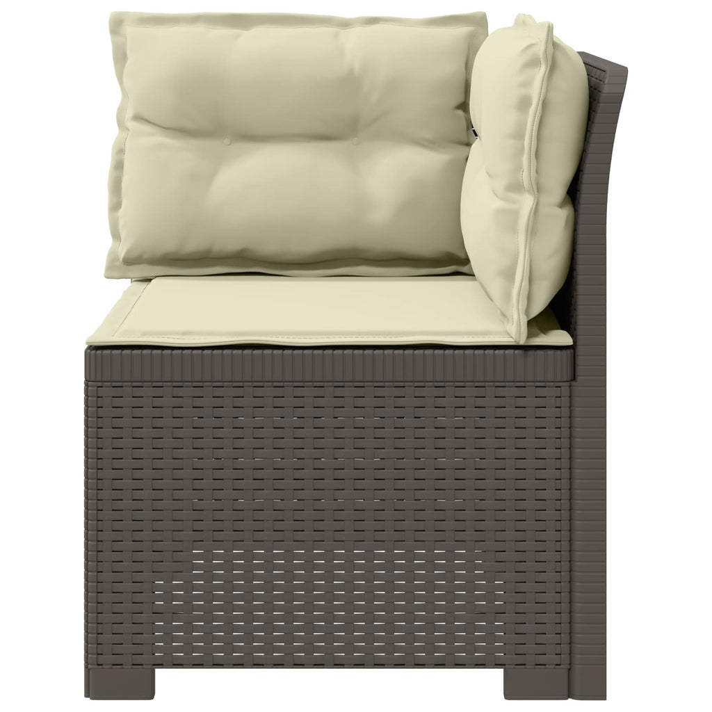 vidaXL Sofa Ogrodowa 1-osobowa z Poduszkami w Wyglądzie Rattanowym PP