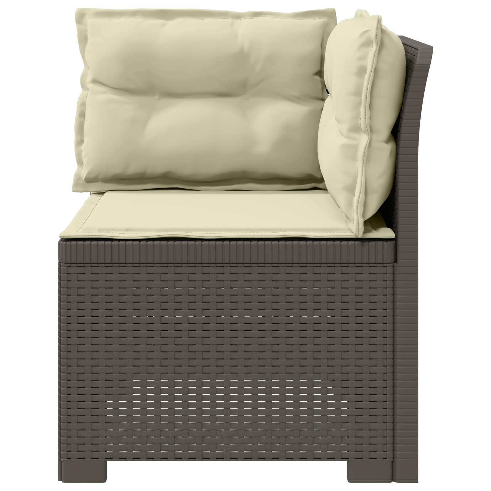 vidaXL Sofa Ogrodowa 1-osobowa z Poduszkami w Wyglądzie Rattanowym PP