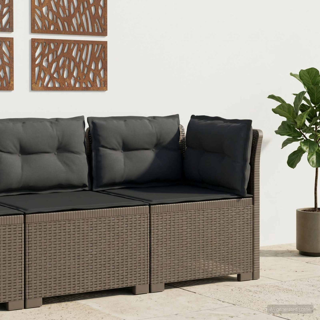 vidaXL Sofa Ogrodowa 1-osobowa z Poduszkami w Wyglądzie Rattanowym PP
