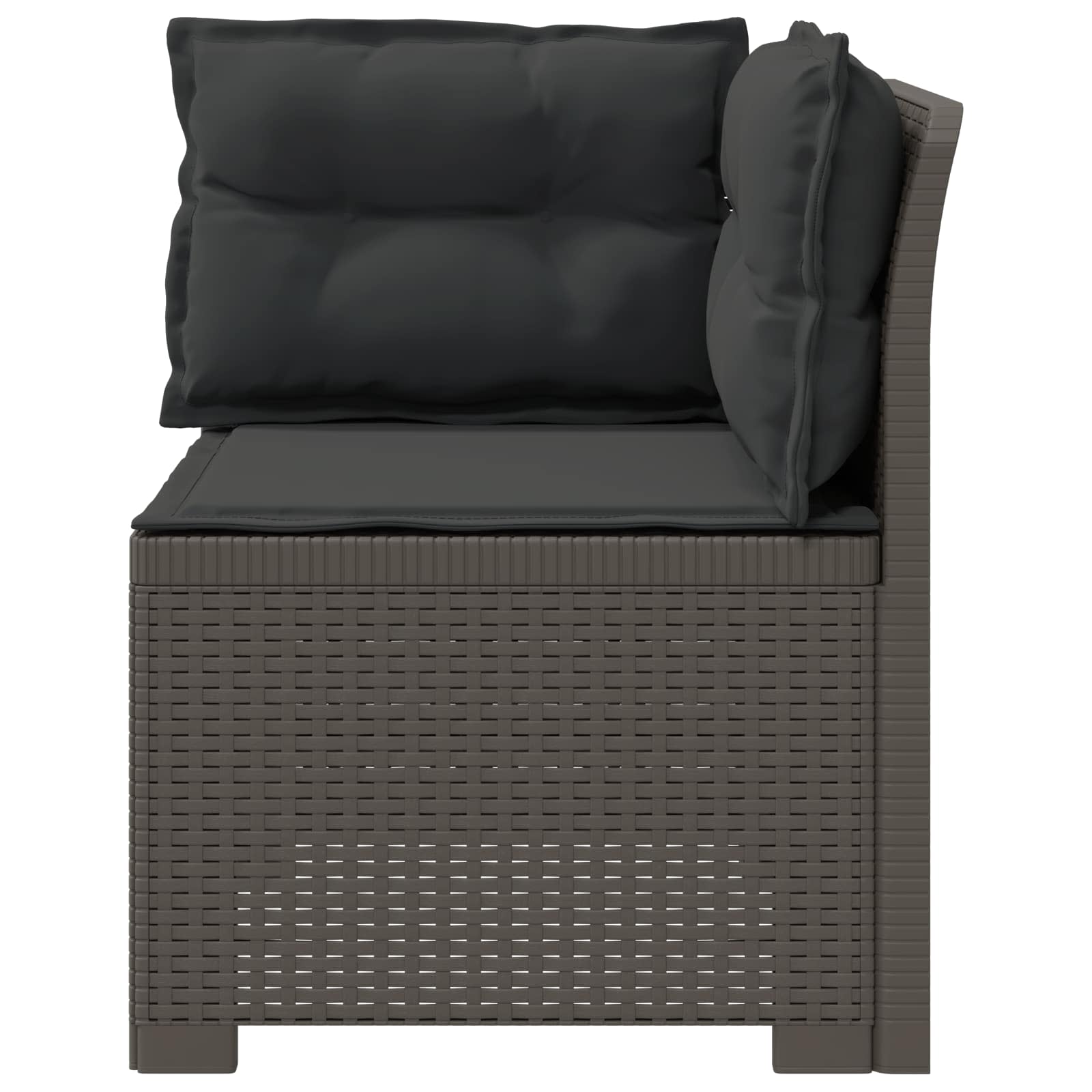 vidaXL Sofa Ogrodowa 1-osobowa z Poduszkami w Wyglądzie Rattanowym PP