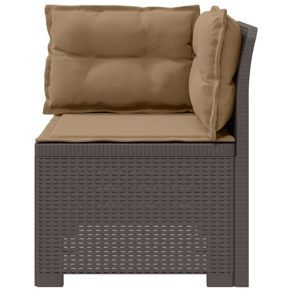 vidaXL Sofa Ogrodowa 1-osobowa z Poduszkami w Wyglądzie Rattanowym PP