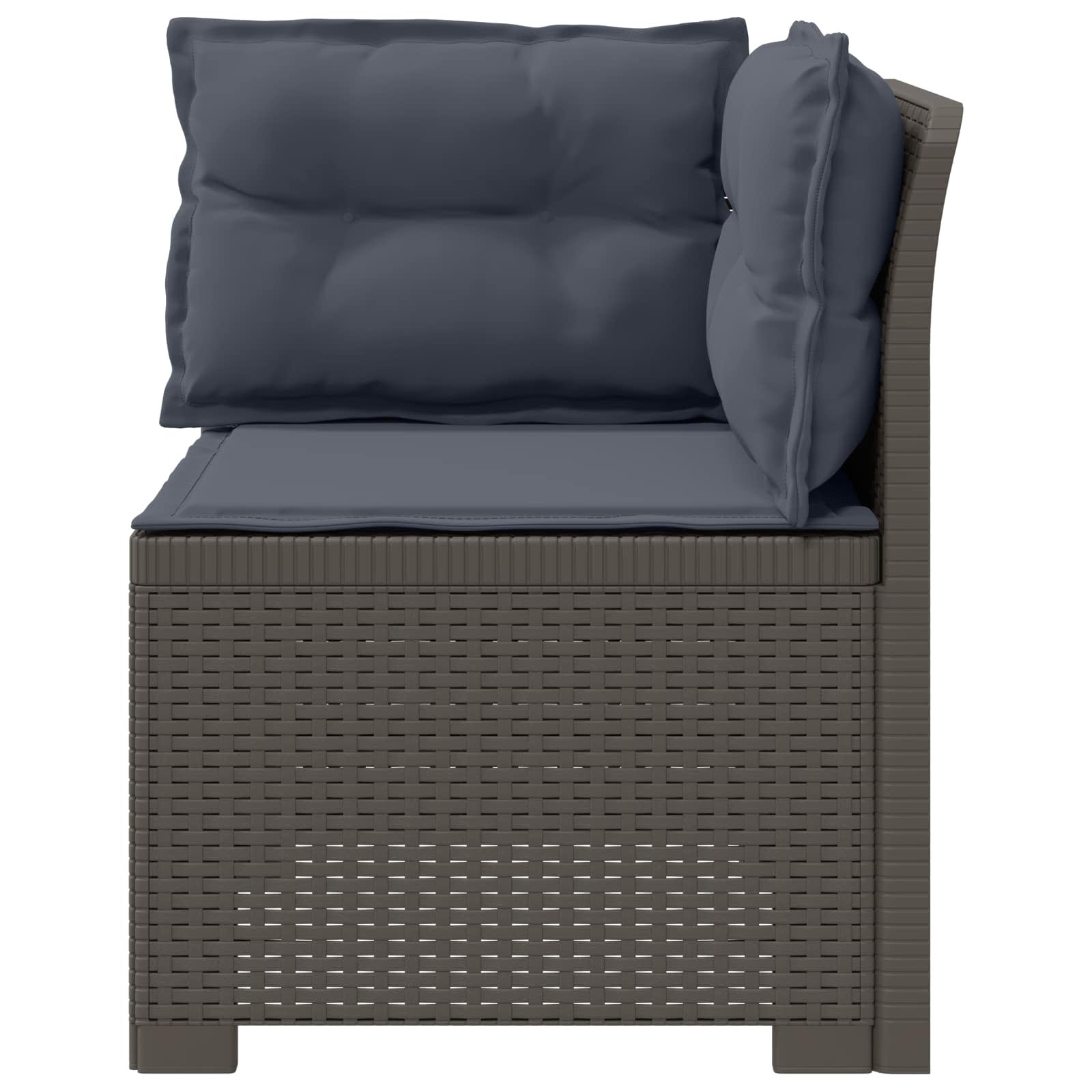 vidaXL Sofa Ogrodowa 1-osobowa z Poduszkami w Wyglądzie Rattanowym PP