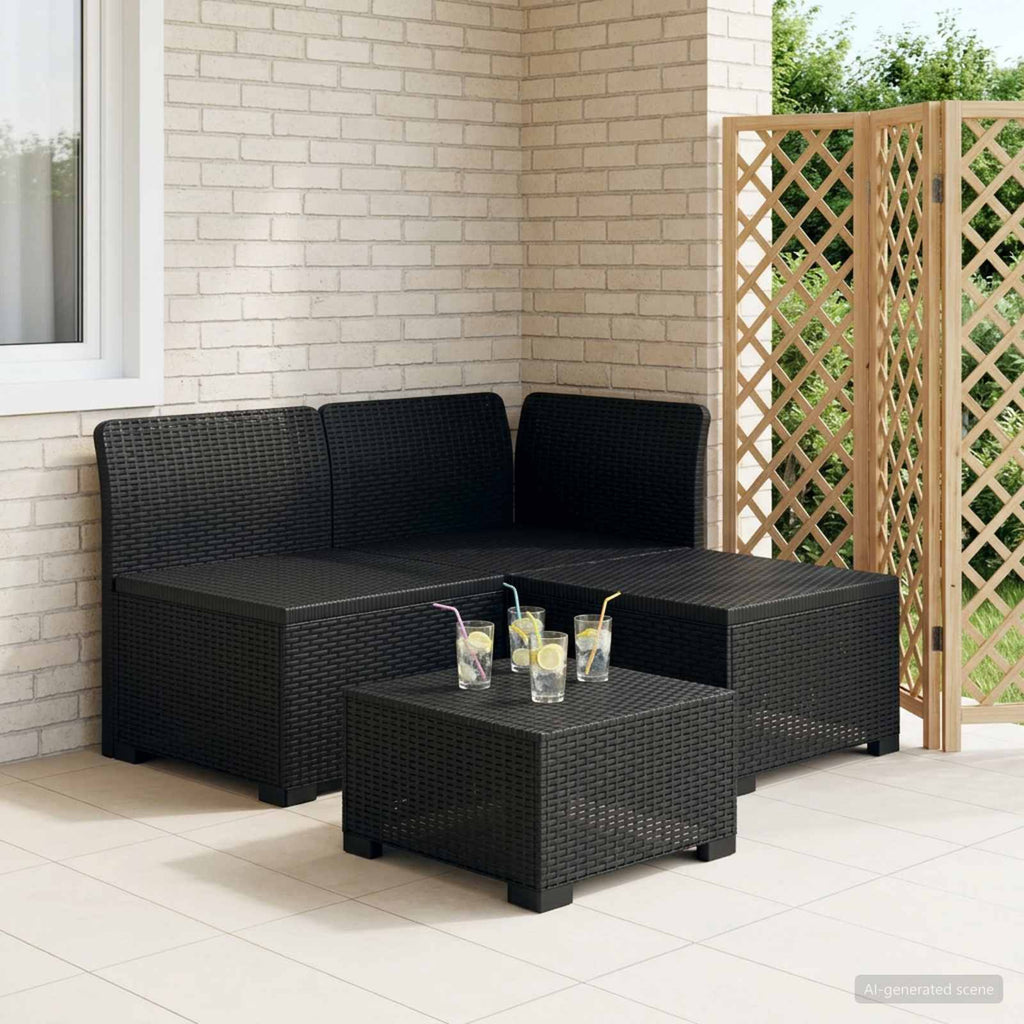 vidaXL Sofa Ogrodowa 3-osobowa Rattanowa PP antracytowy