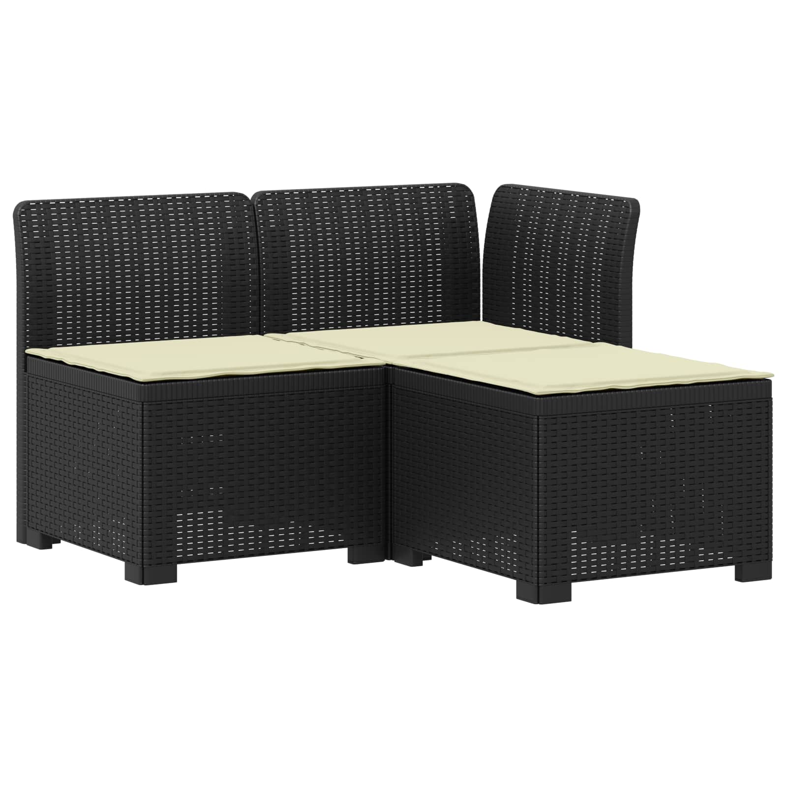 vidaXL Sofa ogrodowa 3-osobowa z poduszkami w rattanowym wyglądzie PP