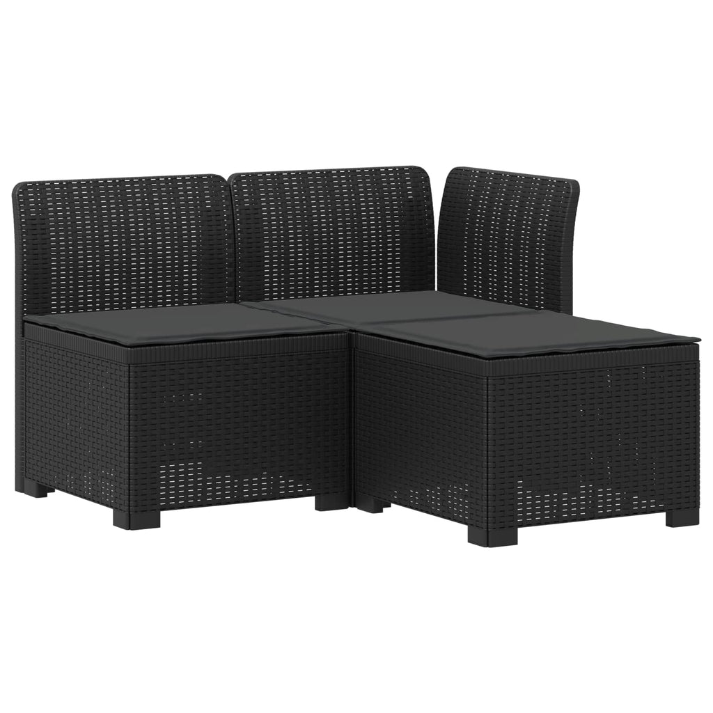 vidaXL Sofa ogrodowa 3-osobowa z poduszkami w rattanowym wyglądzie PP