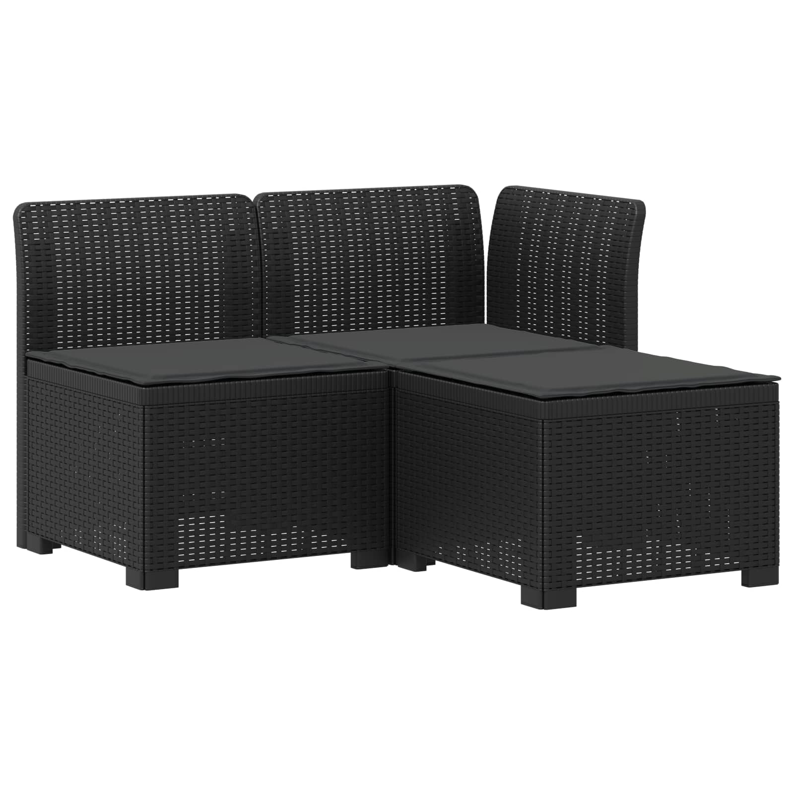 vidaXL Sofa ogrodowa 3-osobowa z poduszkami w rattanowym wyglądzie PP