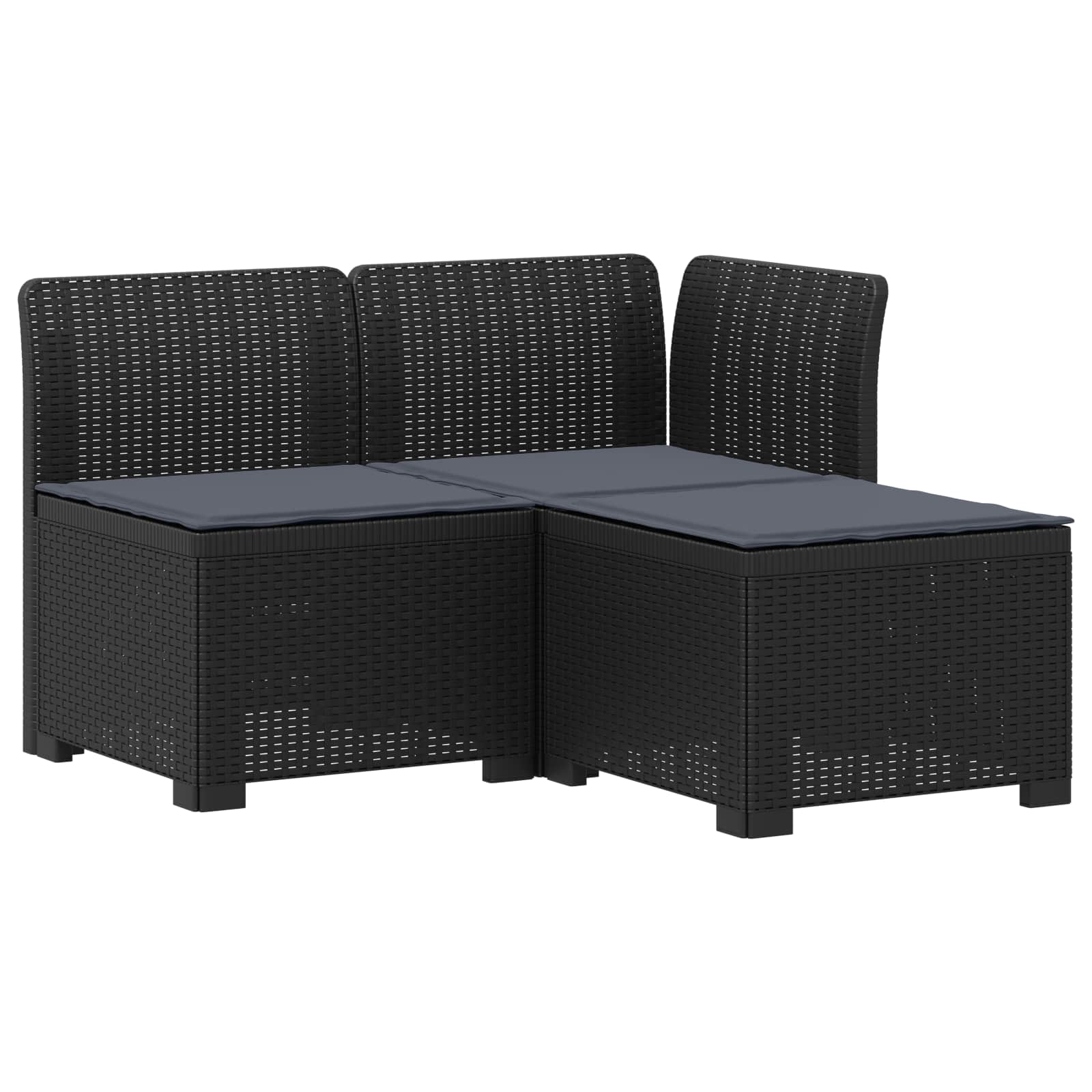 vidaXL Sofa ogrodowa 3-osobowa z poduszkami w rattanowym wyglądzie PP