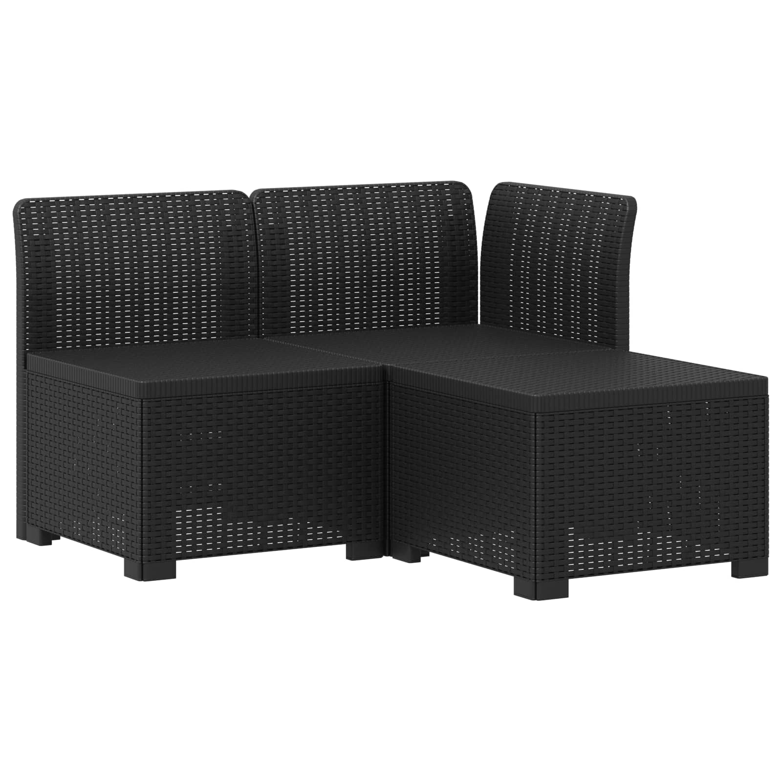 vidaXL Sofa ogrodowa 3-osobowa z poduszkami w rattanowym wyglądzie PP