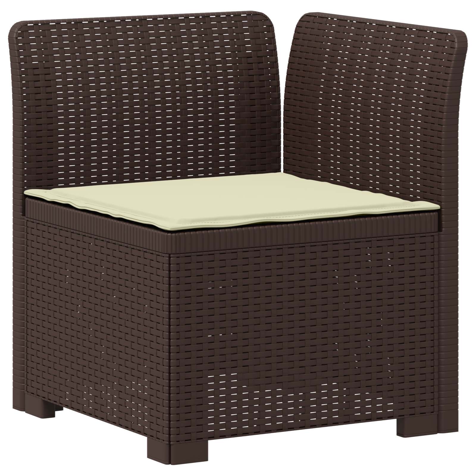 vidaXL Sofa ogrodowa 3-osobowa z poduszkami w rattanowym wyglądzie PP