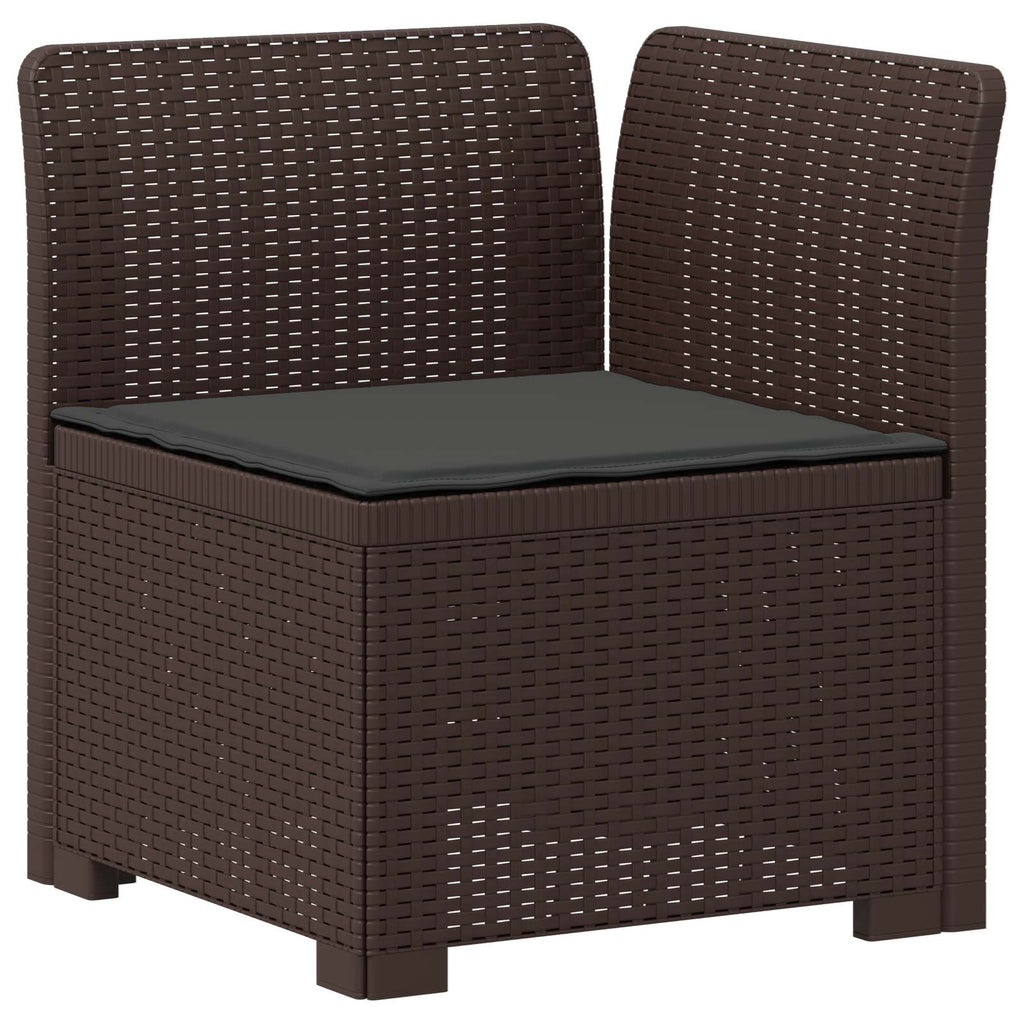 vidaXL Sofa ogrodowa 3-osobowa z poduszkami w rattanowym wyglądzie PP
