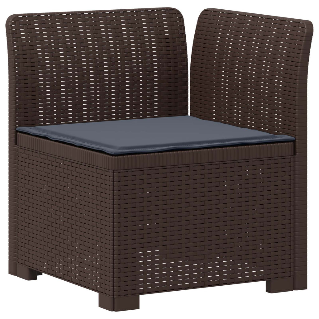 vidaXL Sofa ogrodowa 3-osobowa z poduszkami w rattanowym wyglądzie PP