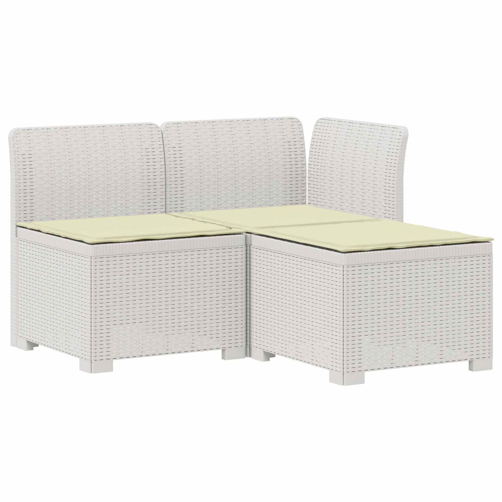 vidaXL Sofa ogrodowa 3-osobowa z poduszkami w rattanowym wyglądzie PP