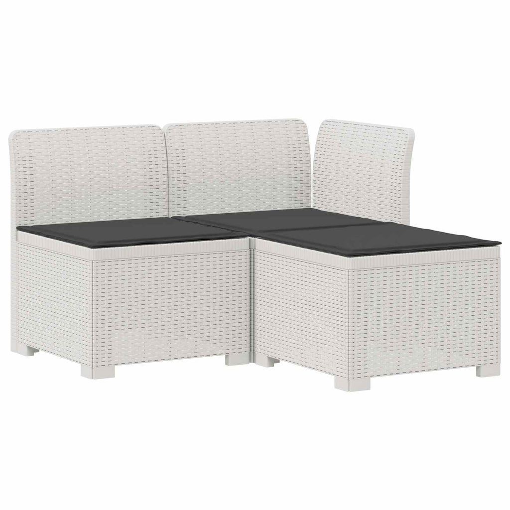 vidaXL Sofa ogrodowa 3-osobowa z poduszkami w rattanowym wyglądzie PP