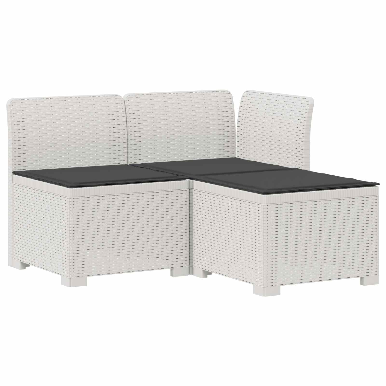 vidaXL Sofa ogrodowa 3-osobowa z poduszkami w rattanowym wyglądzie PP