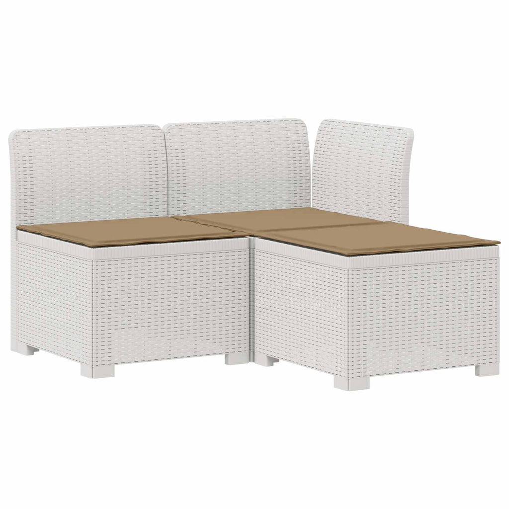 vidaXL Sofa ogrodowa 3-osobowa z poduszkami w rattanowym wyglądzie PP
