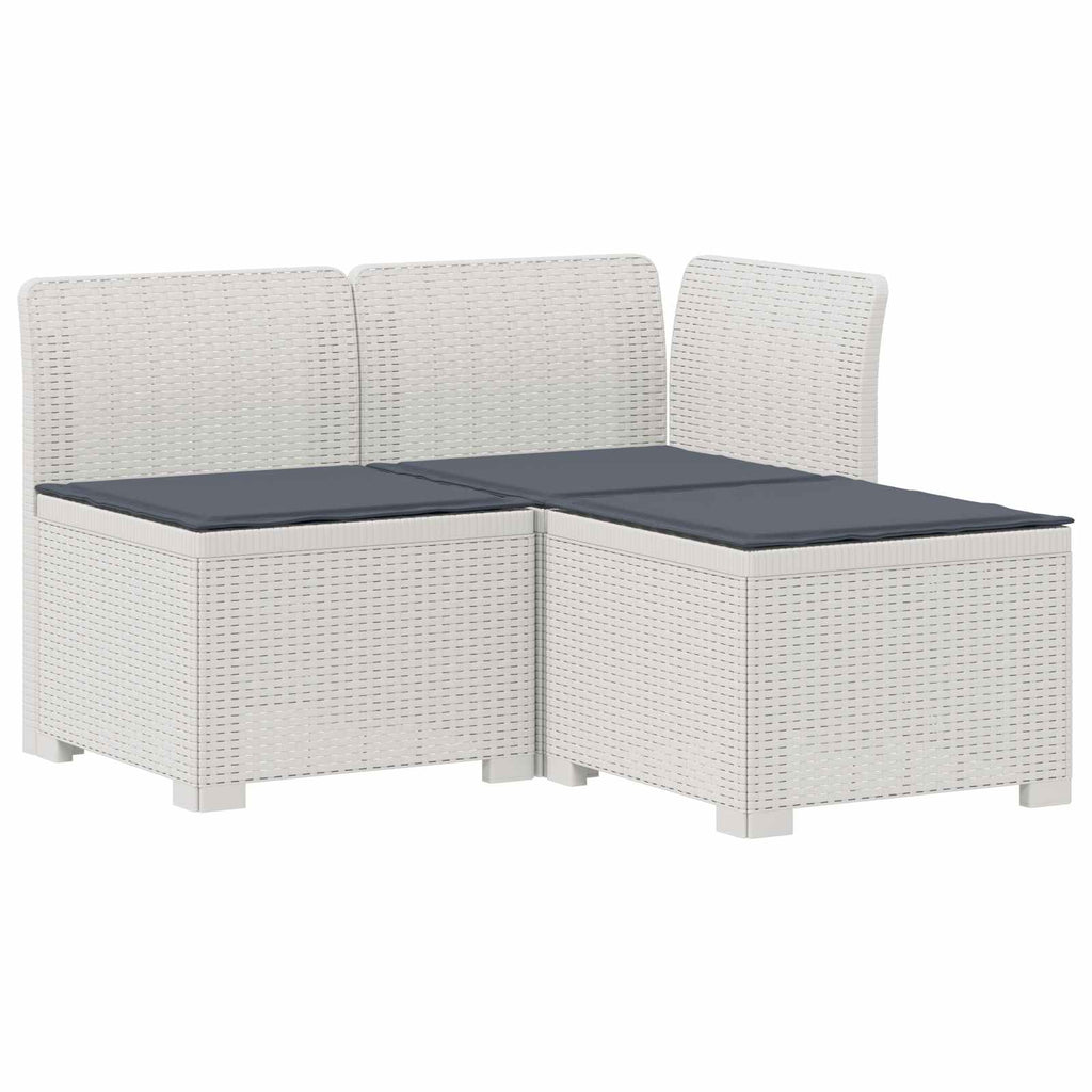 vidaXL Sofa ogrodowa 3-osobowa z poduszkami w rattanowym wyglądzie PP