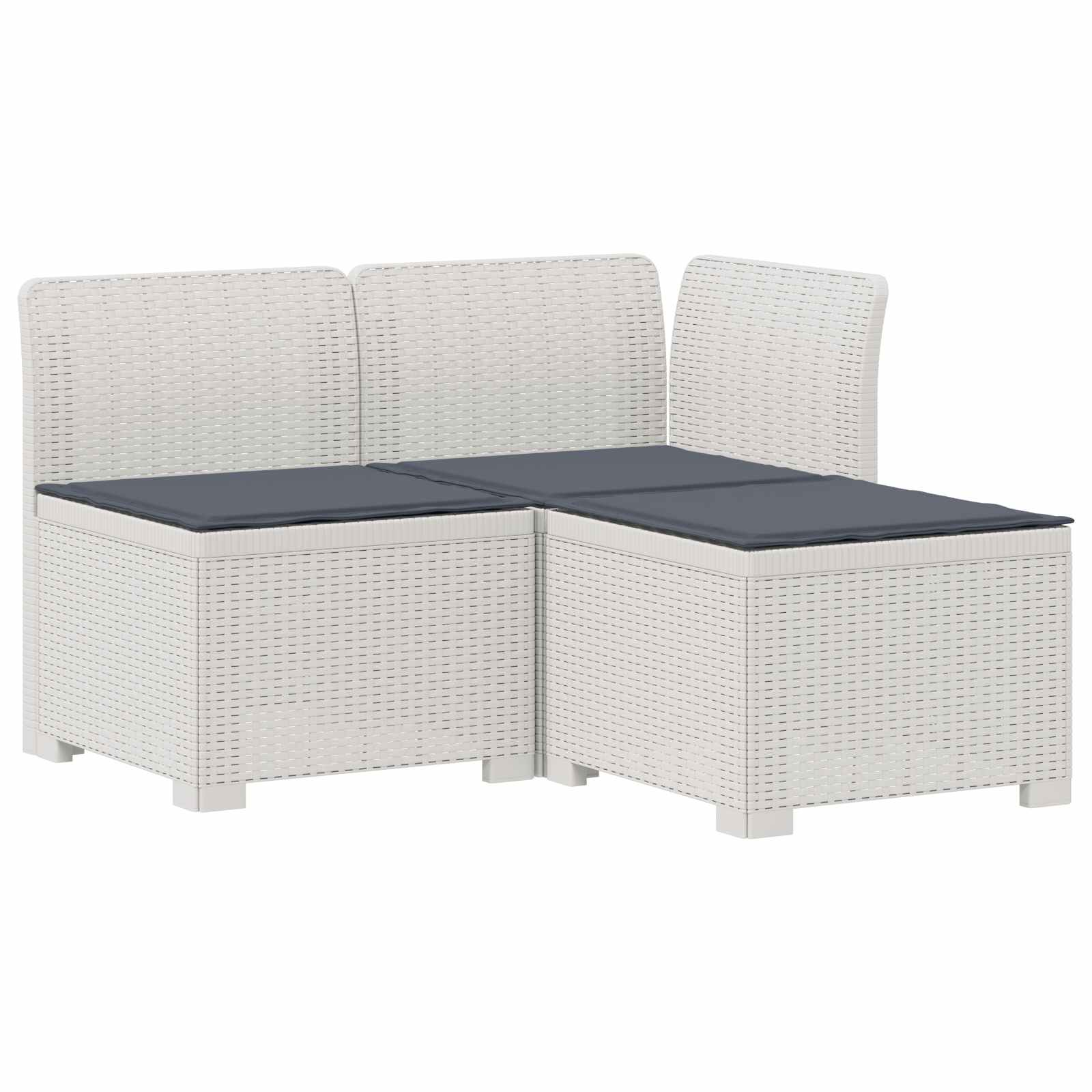 vidaXL Sofa ogrodowa 3-osobowa z poduszkami w rattanowym wyglądzie PP