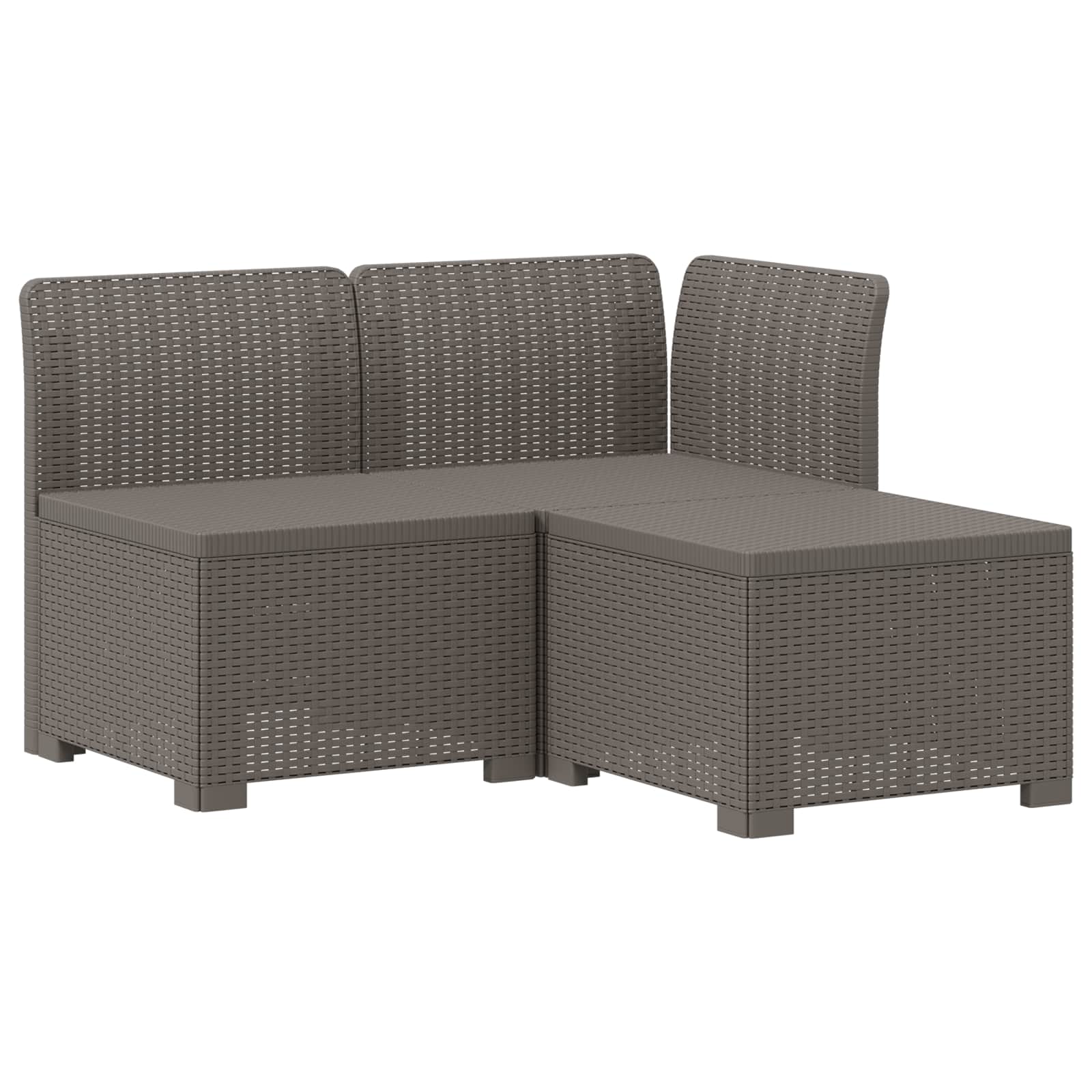 vidaXL Sofa ogrodowa 3-osobowa z poduszkami w rattanowym wyglądzie PP