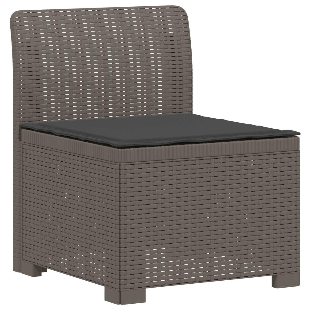 vidaXL Sofa ogrodowa 3-osobowa z poduszkami w rattanowym wyglądzie PP