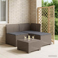 vidaXL Sofa ogrodowa 3-osobowa z poduszkami w rattanowym wyglądzie PP