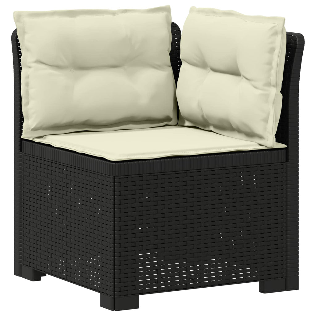 vidaXL Sofa ogrodowa 3-osobowa z poduszkami w rattanowym wyglądzie PP