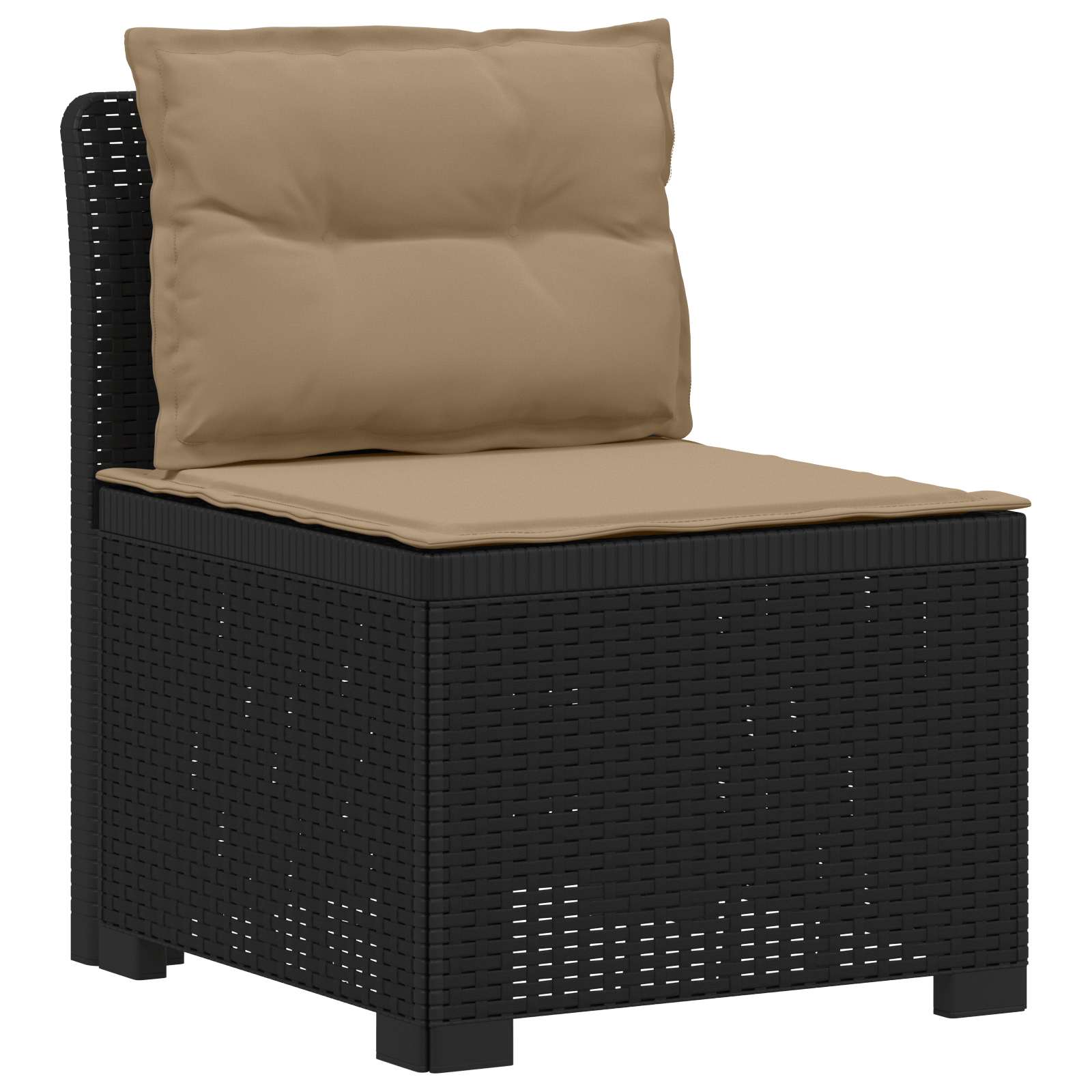 vidaXL Sofa ogrodowa 3-osobowa z poduszkami w rattanowym wyglądzie PP