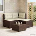vidaXL Sofa ogrodowa 3-osobowa z poduszkami w rattanowym wyglądzie PP