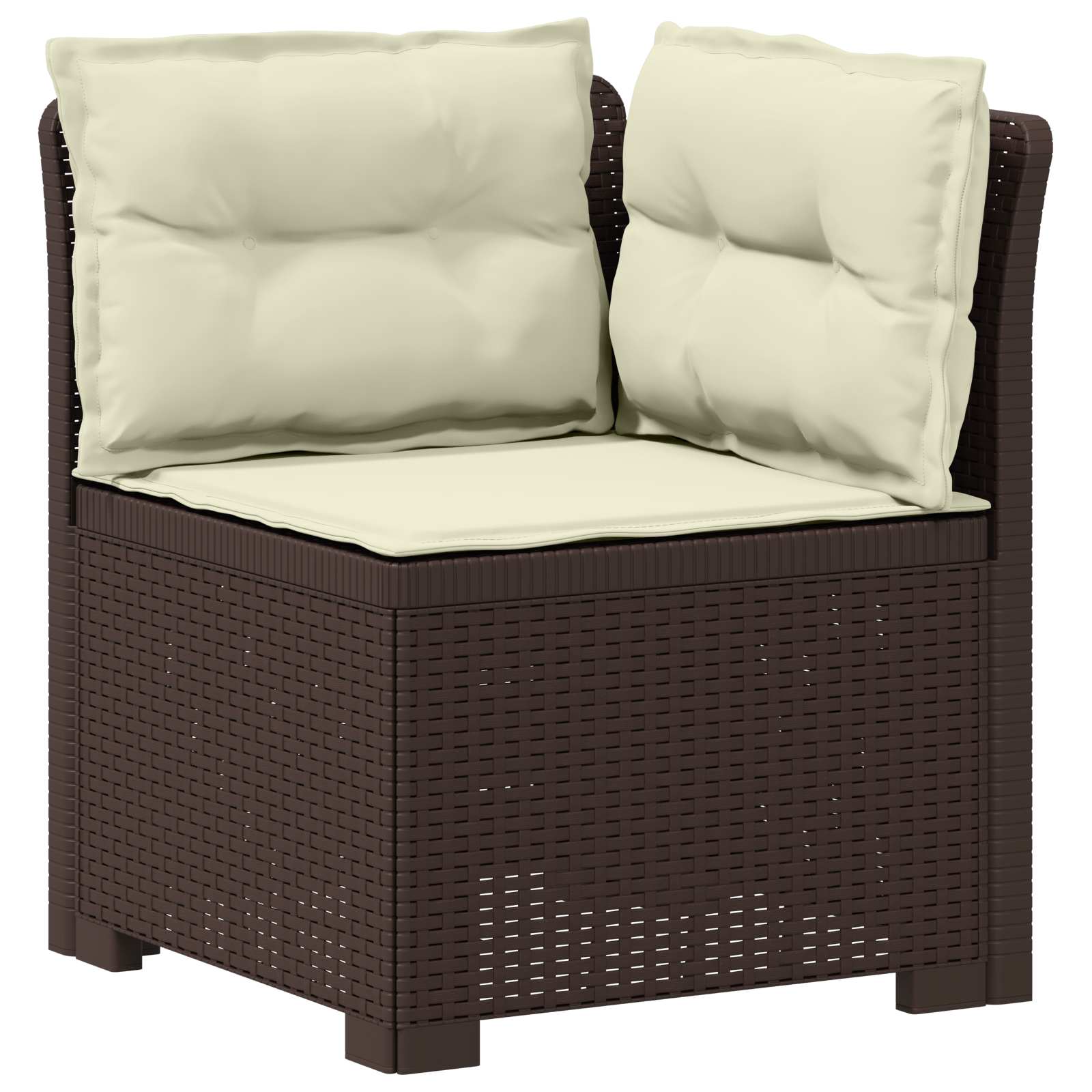 vidaXL Sofa ogrodowa 3-osobowa z poduszkami w rattanowym wyglądzie PP