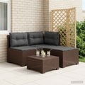 vidaXL Sofa ogrodowa 3-osobowa z poduszkami w rattanowym wyglądzie PP