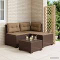vidaXL Sofa ogrodowa 3-osobowa z poduszkami w rattanowym wyglądzie PP