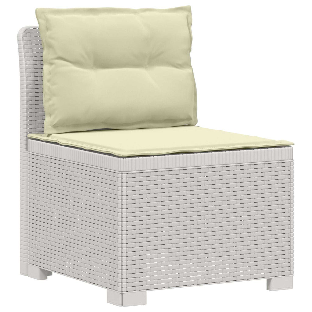vidaXL Sofa ogrodowa 3-osobowa z poduszkami w rattanowym wyglądzie PP