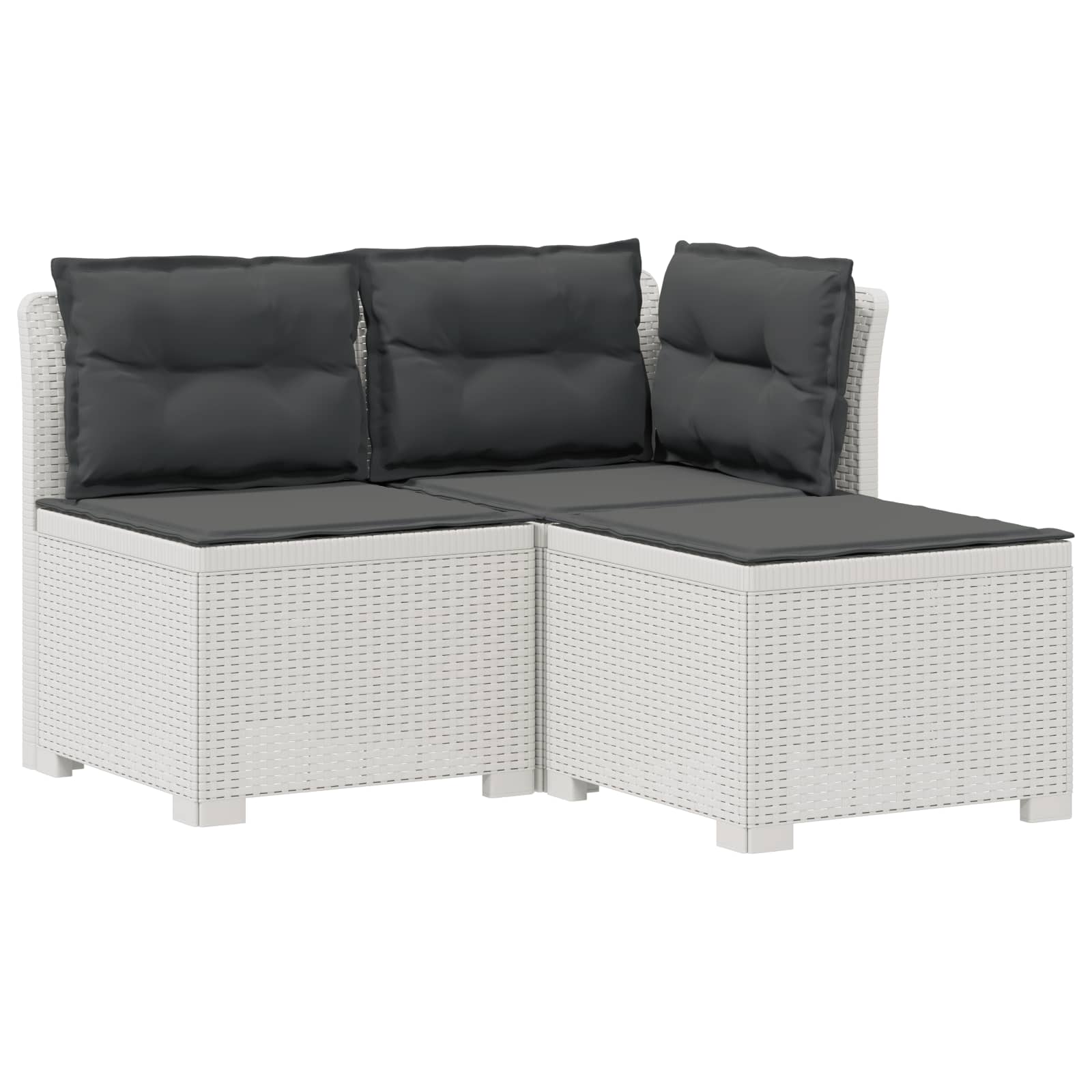 vidaXL Sofa ogrodowa 3-osobowa z poduszkami w rattanowym wyglądzie PP