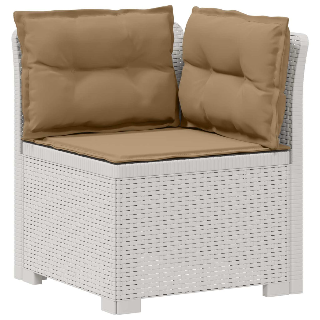 vidaXL Sofa ogrodowa 3-osobowa z poduszkami w rattanowym wyglądzie PP
