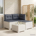 vidaXL Sofa ogrodowa 3-osobowa z poduszkami w rattanowym wyglądzie PP