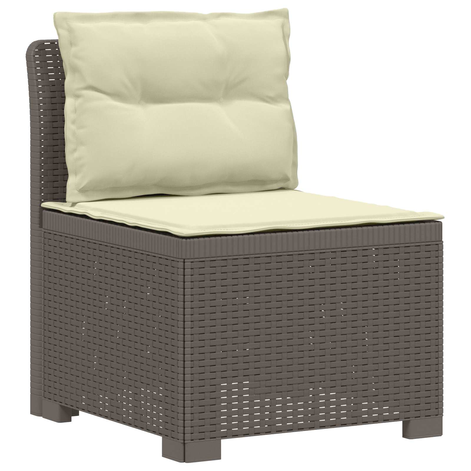vidaXL Sofa ogrodowa 3-osobowa z poduszkami w rattanowym wyglądzie PP