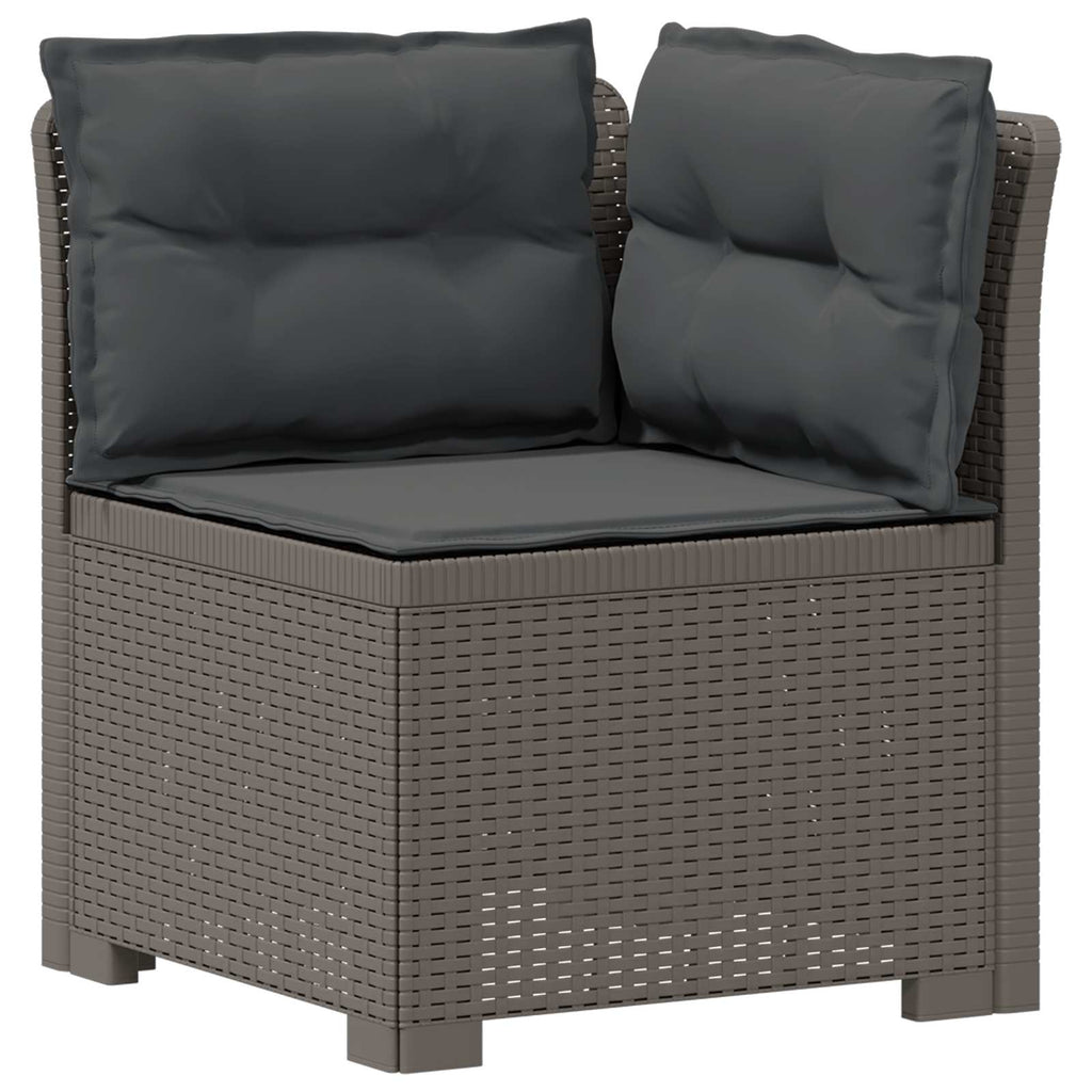 vidaXL Sofa ogrodowa 3-osobowa z poduszkami w rattanowym wyglądzie PP