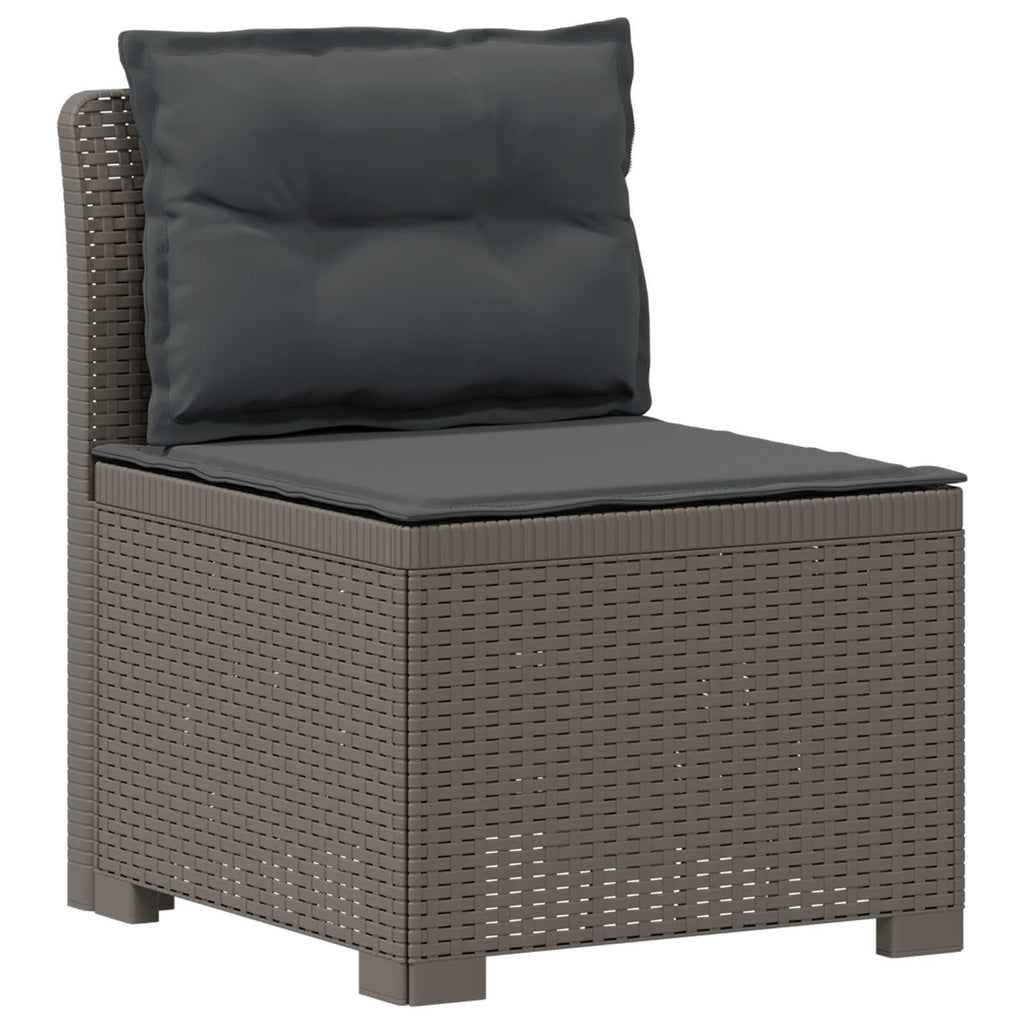 vidaXL Sofa ogrodowa 3-osobowa z poduszkami w rattanowym wyglądzie PP