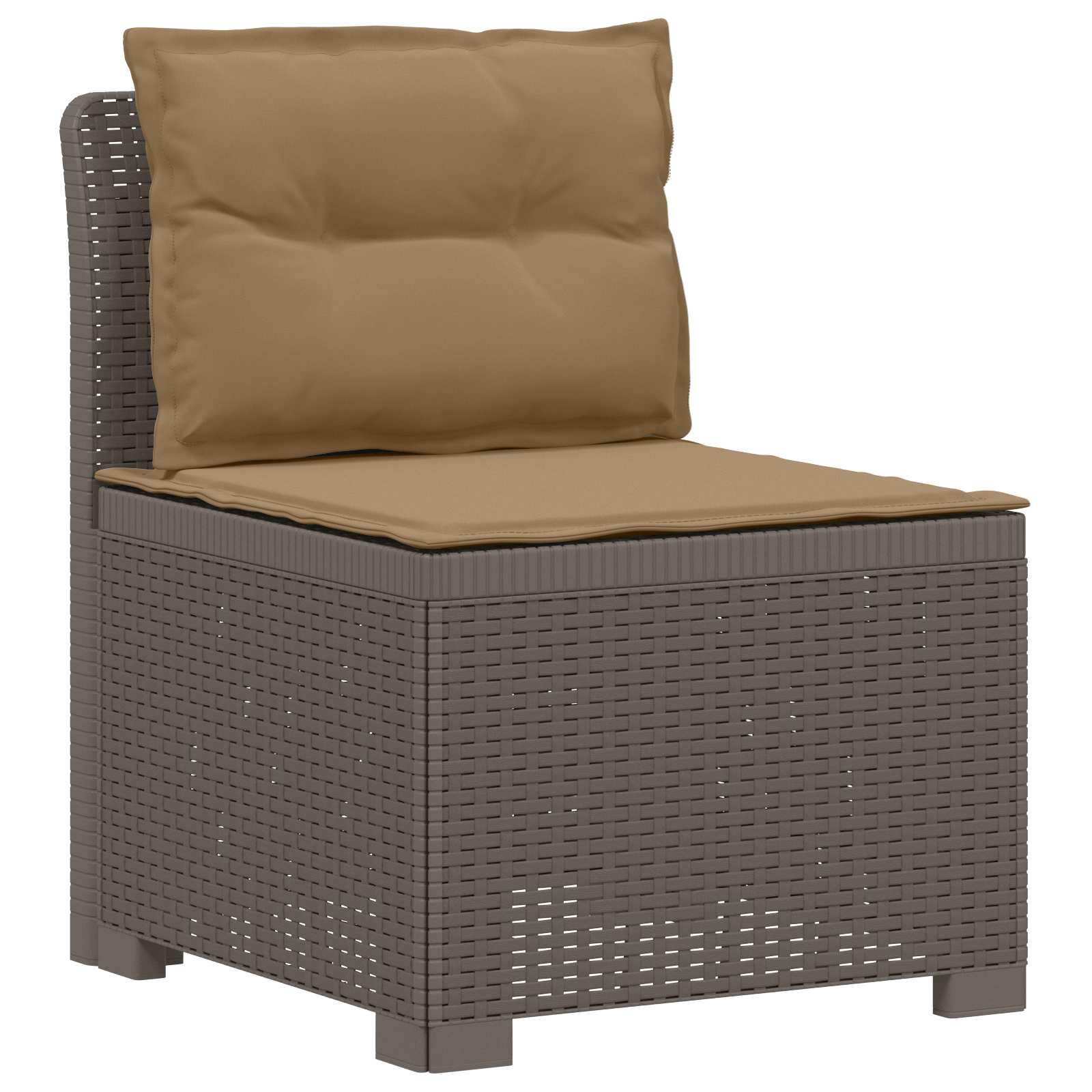 vidaXL Sofa ogrodowa 3-osobowa z poduszkami w rattanowym wyglądzie PP