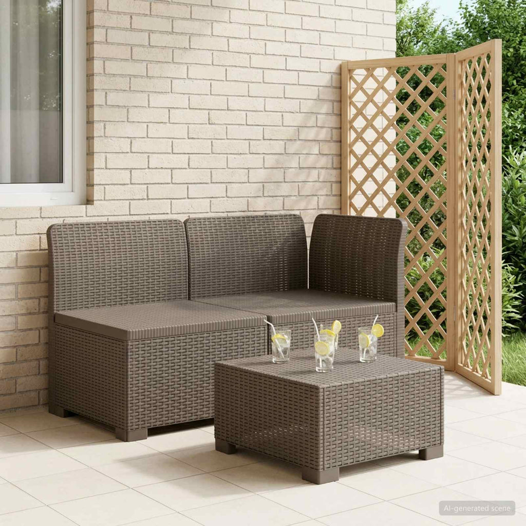 vidaXL Sofa Ogrodowa 2-osobowa w Wyglądzie Rattanowym PP jasnoszary