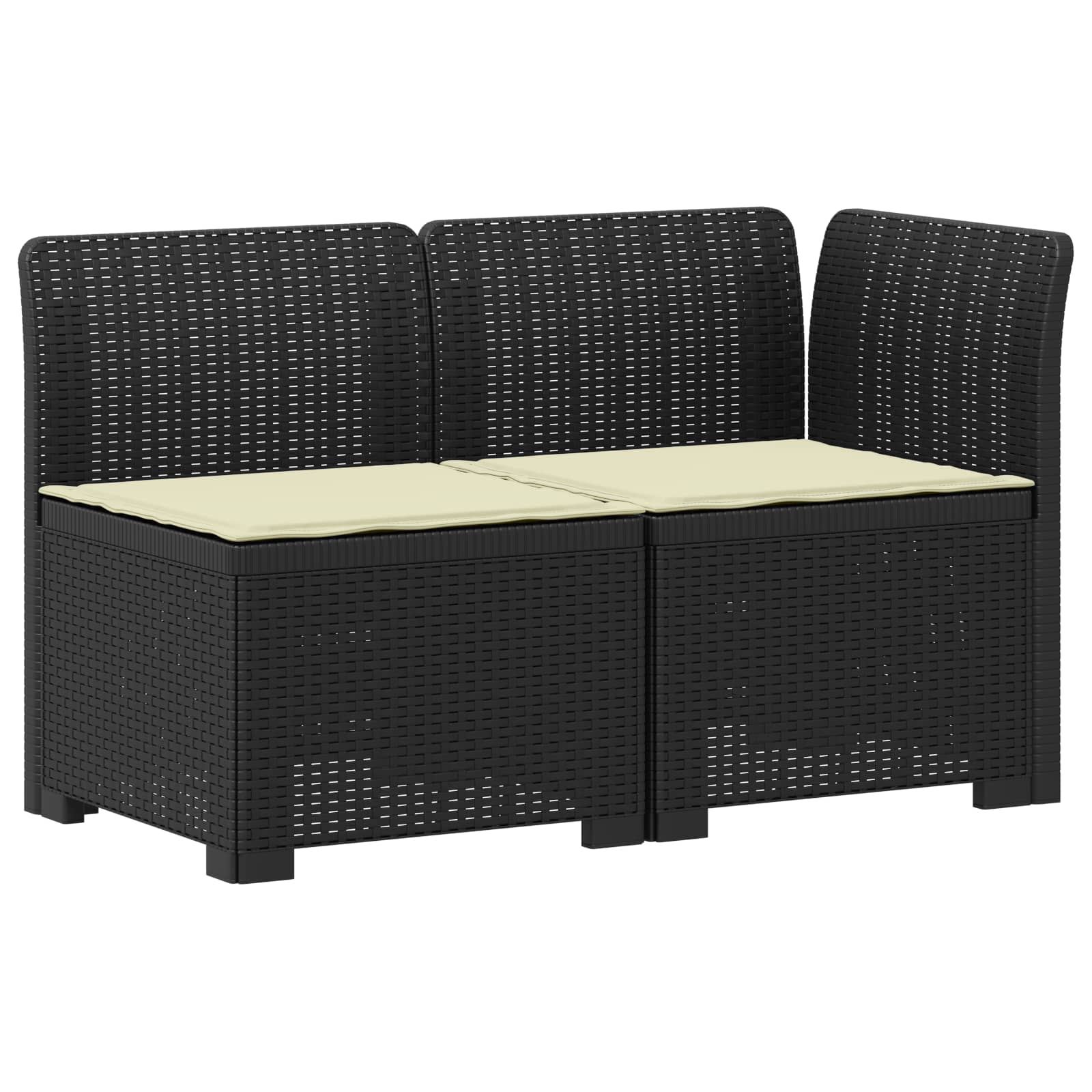 vidaXL Sofa Ogrodowa 2-osobowa z Poduszkami w Wyglądzie Rattanowym PP