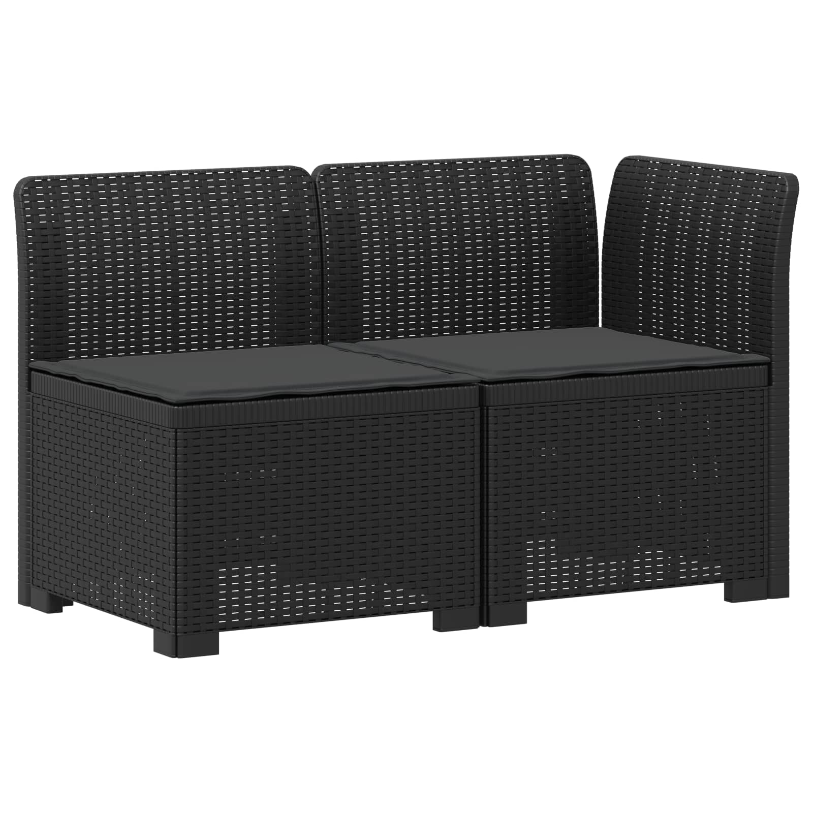 vidaXL Sofa Ogrodowa 2-osobowa z Poduszkami w Wyglądzie Rattanowym PP