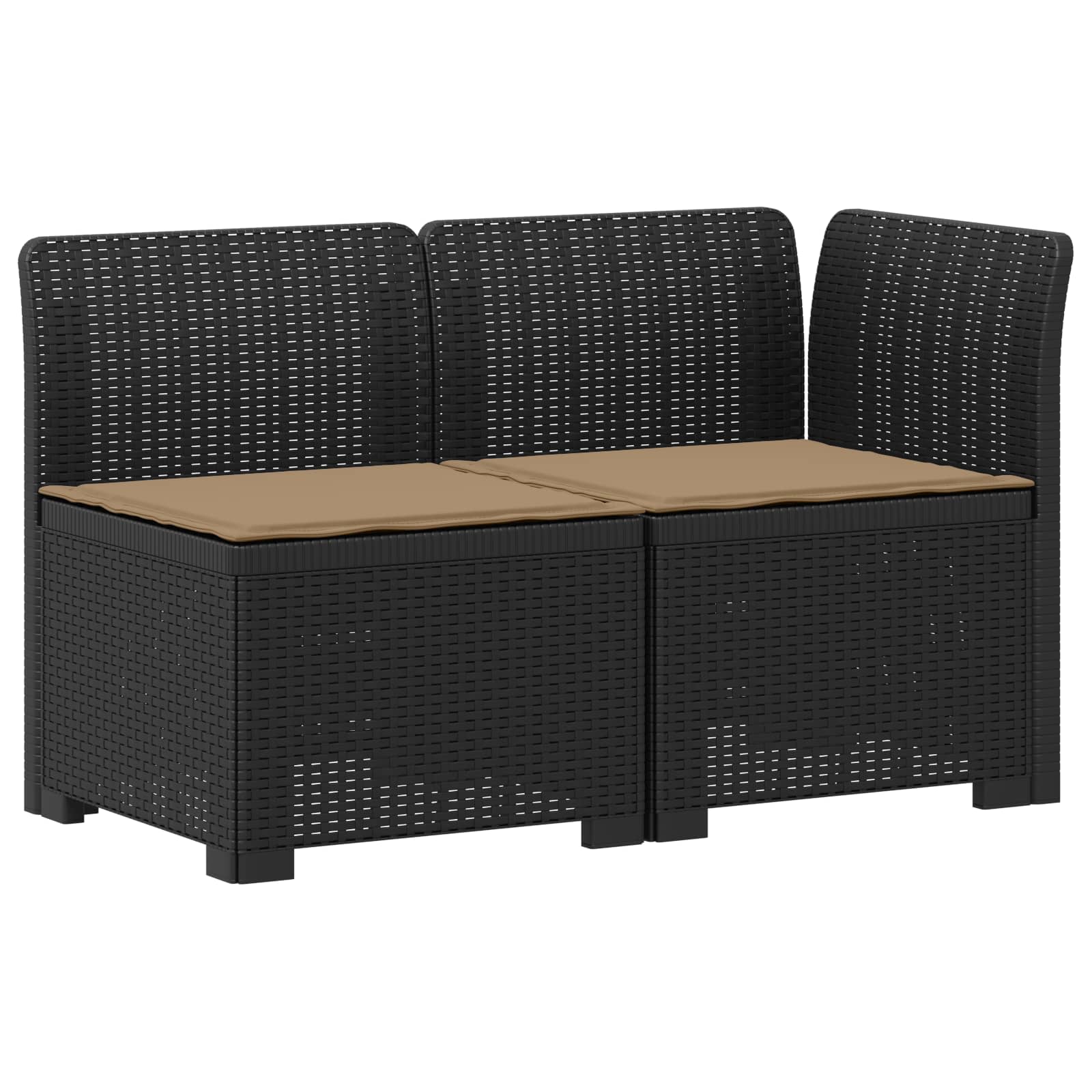 vidaXL Sofa Ogrodowa 2-osobowa z Poduszkami w Wyglądzie Rattanowym PP