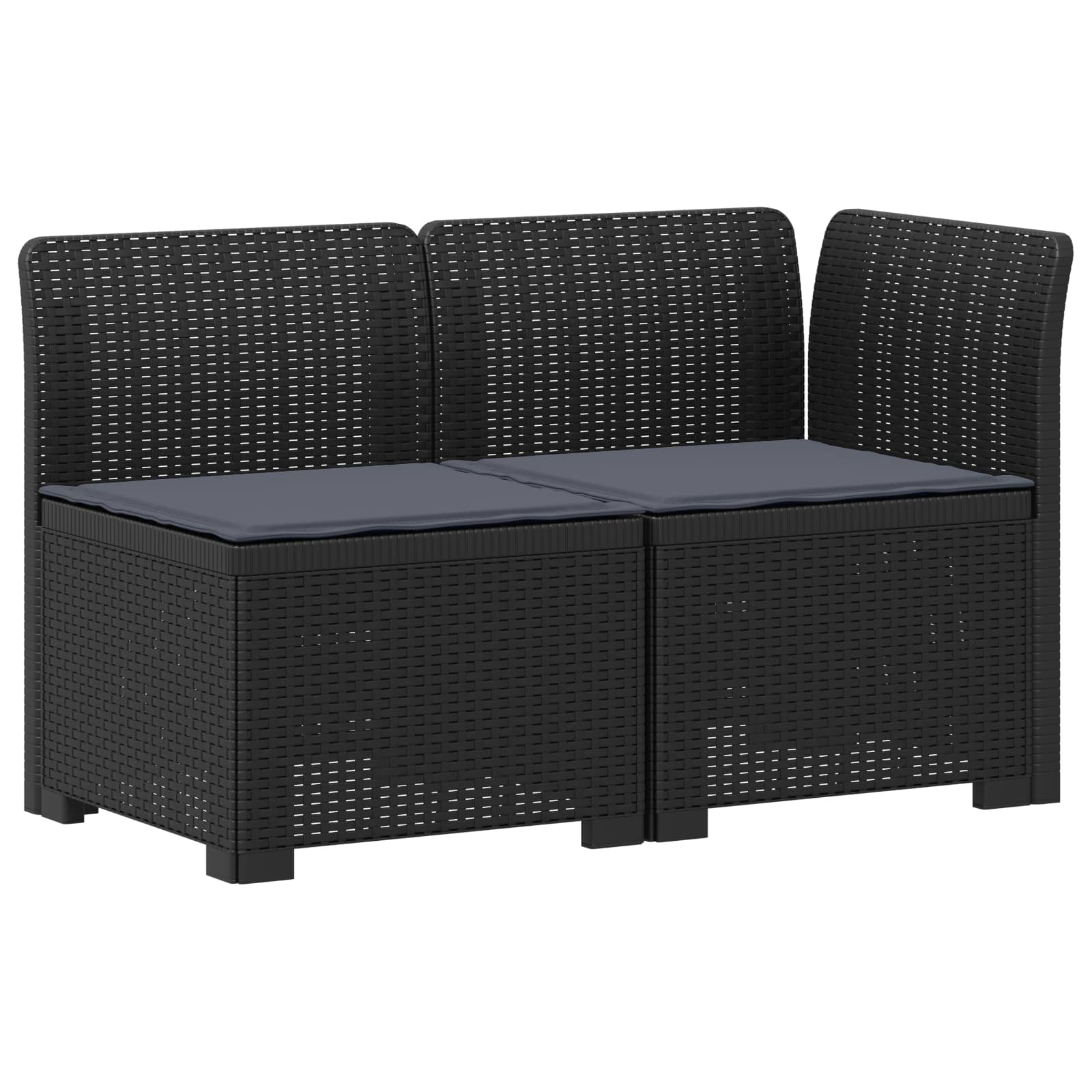 vidaXL Sofa Ogrodowa 2-osobowa z Poduszkami w Wyglądzie Rattanowym PP