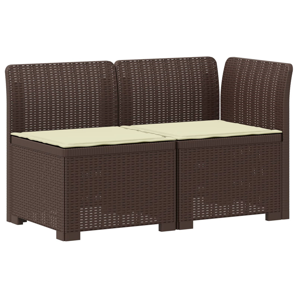 vidaXL Sofa Ogrodowa 2-osobowa z Poduszkami w Wyglądzie Rattanowym PP