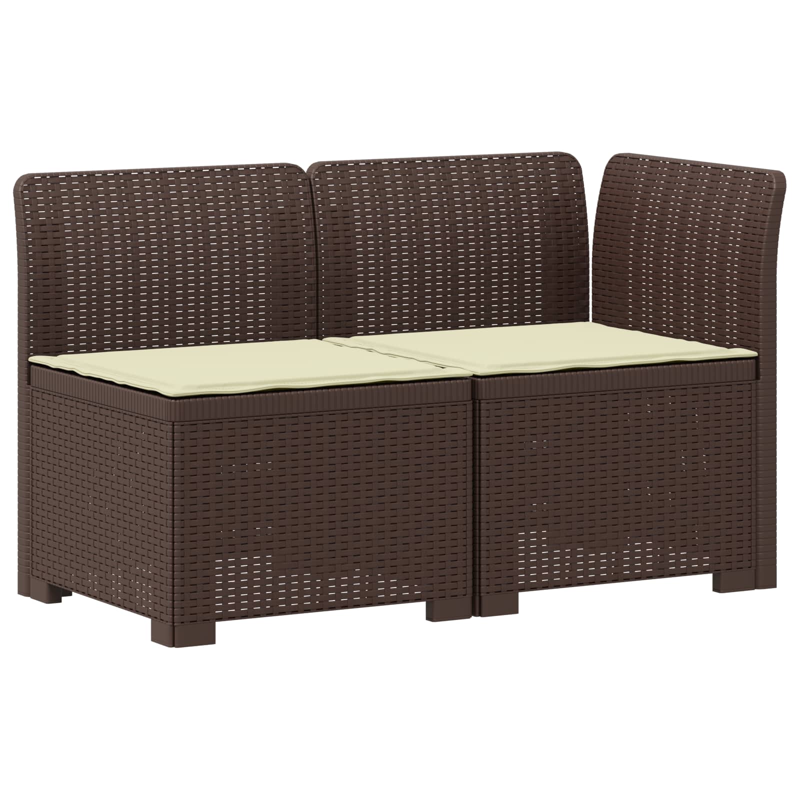 vidaXL Sofa Ogrodowa 2-osobowa z Poduszkami w Wyglądzie Rattanowym PP