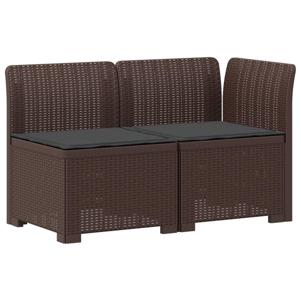 vidaXL Sofa Ogrodowa 2-osobowa z Poduszkami w Wyglądzie Rattanowym PP