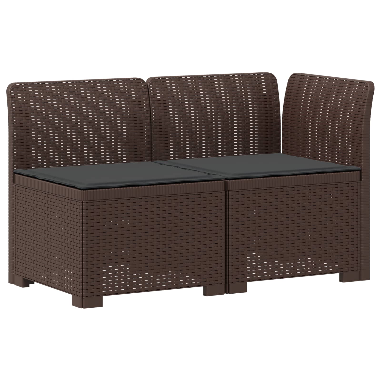 vidaXL Sofa Ogrodowa 2-osobowa z Poduszkami w Wyglądzie Rattanowym PP